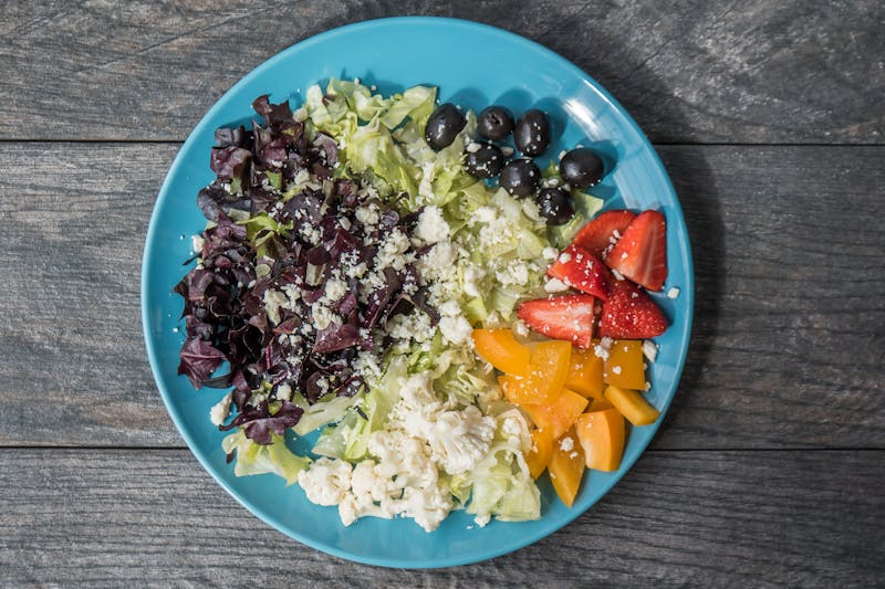 Mediterranean salad with feta and olives