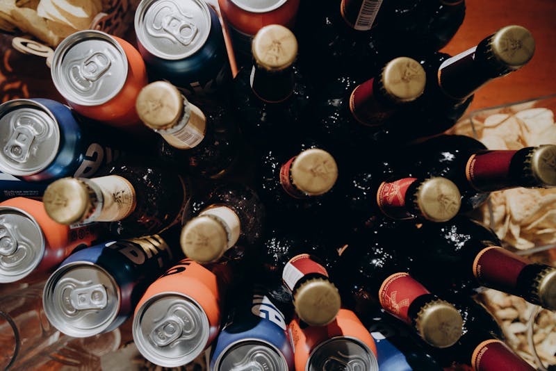 Soft drink cans and bottles